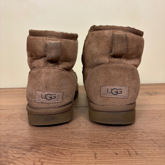 UGG Classic Mini II Ankle Boot Chestnut Tan Women Size 8 Suede Sheepskin Casual - Picture 9 of 11